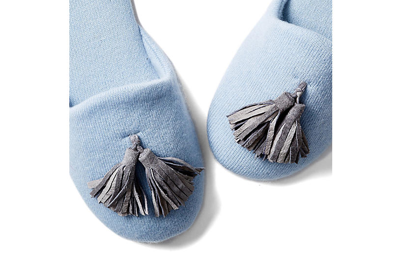Tassel Loafer Slippers, Blue/Gray - Gifts under $100 - Shop By Price - Decor - Category Landing