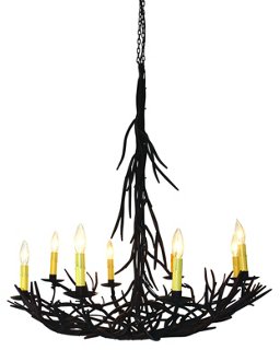 Twig 8-Light Chandelier - Gilded Iron