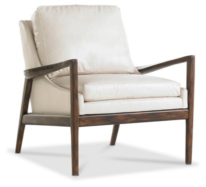 Ebonwood Accent Chair Ivory Leather, Copper Grove Jessup White Bonded Leather Accent Chair With Wood Arms
