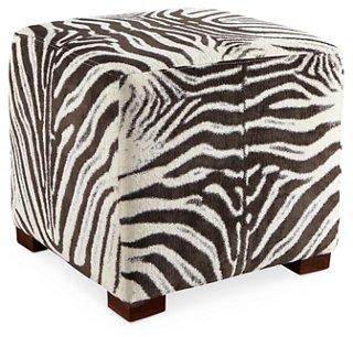 Canto Ottoman - Cocoa Zebra Stripe - Miles Talbott