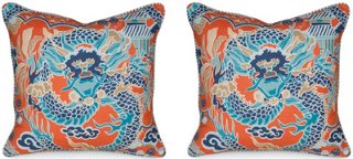 Set of 2 Imperial Dragon 19.5x19.5 Pillows - Miles Talbott