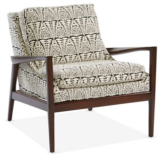 Miles Talbott - Ebonwood Accent Chair, Black/Ivory | One Kings Lane