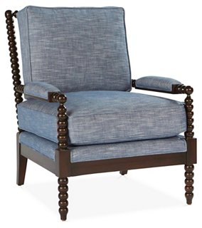 Miles Talbott Bankwood Spindle Chair Chambray Crypton One