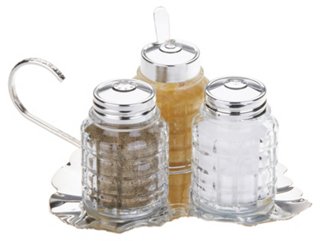 Set of 3 Leaf Cruet - Silver