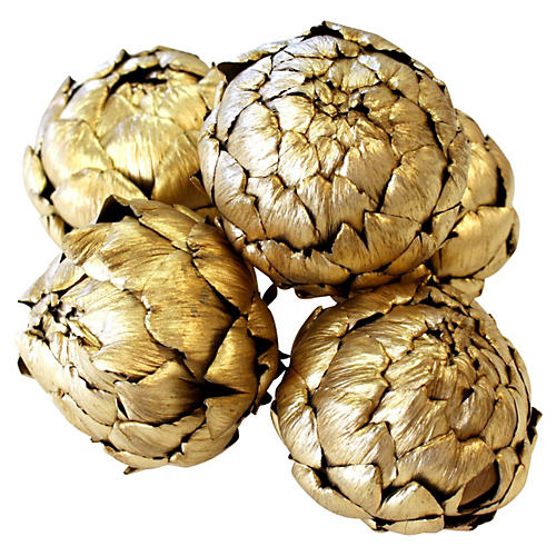 S/5 Dried Artichokes, Gold