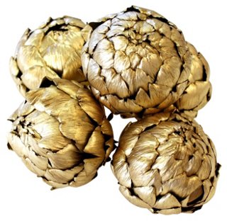 S/5 Dried Artichokes, Gold