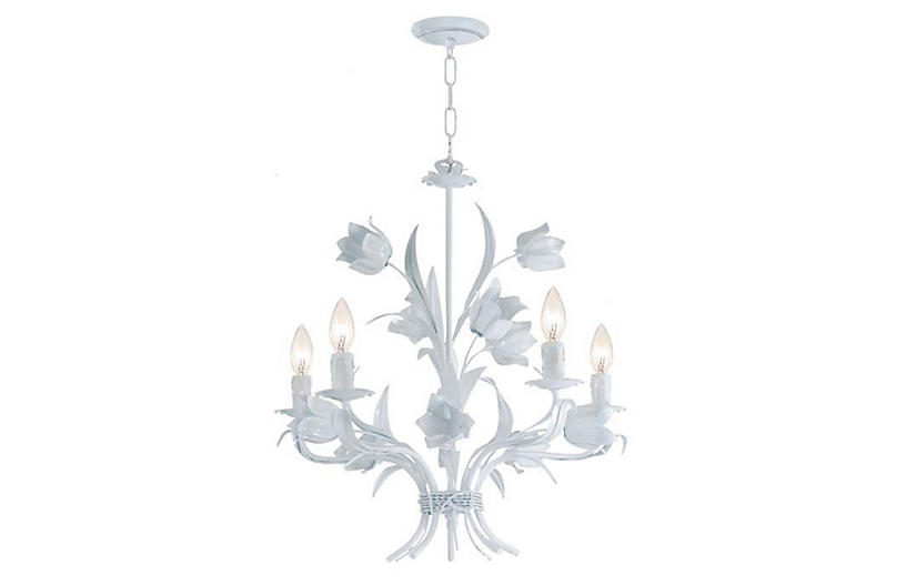 Amour Chandelier - White - Crystorama - 3-Light