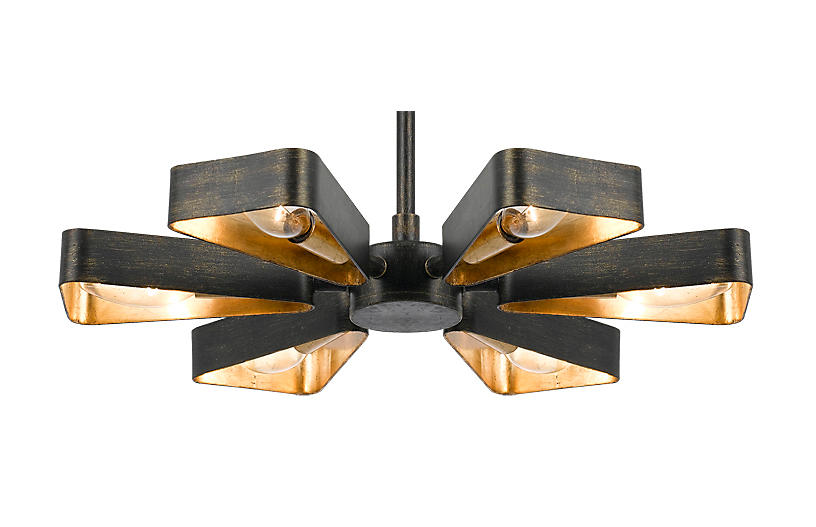 Luna 6-Light Chandelier - Bronze/Gold - Crystorama