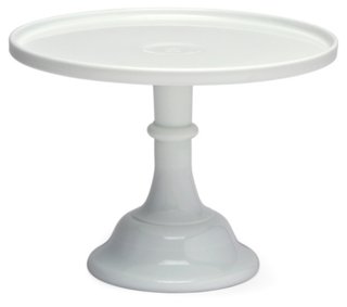 Cake Plate - Milk Glass - Mosser Glass