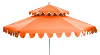 One Kings Lane Outdoor Daiana Two Tier Patio Umbrella Melon One Kings Lane