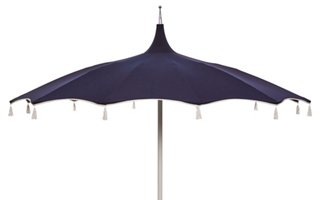 One Kings Lane Outdoor Rena Tassel Patio Umbrella, Navy One Kings Lane