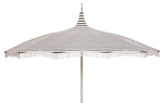 One Kings Lane Outdoor Ari Pagoda Fringe Patio Umbrella Indigo