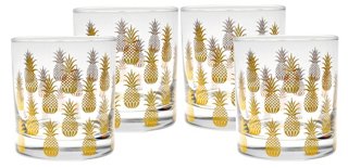 Set of 4 Pineapple Old-Fashioned Glasses