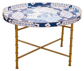 28" Canton Tray/Coffee Table, Blue Dana Gibson Brands One Kings Lane