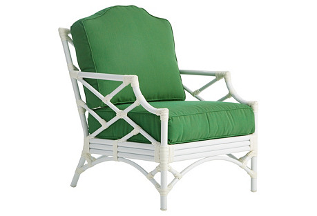 Chippendale Outdoor Armchair, Emerald