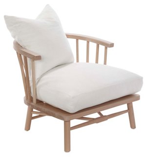 Bauer Accent Chair, Ivory Linen