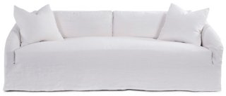 White Slipcover Sofa in Linen