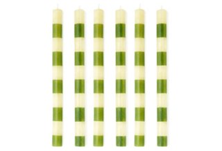 S/6 Banded Tapers, Green & White