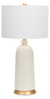 white and gold lamp