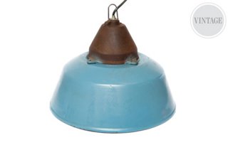 Medium Factory Pendant Light, Sky Blue