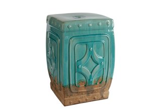 Diamond Garden Stool, Teal