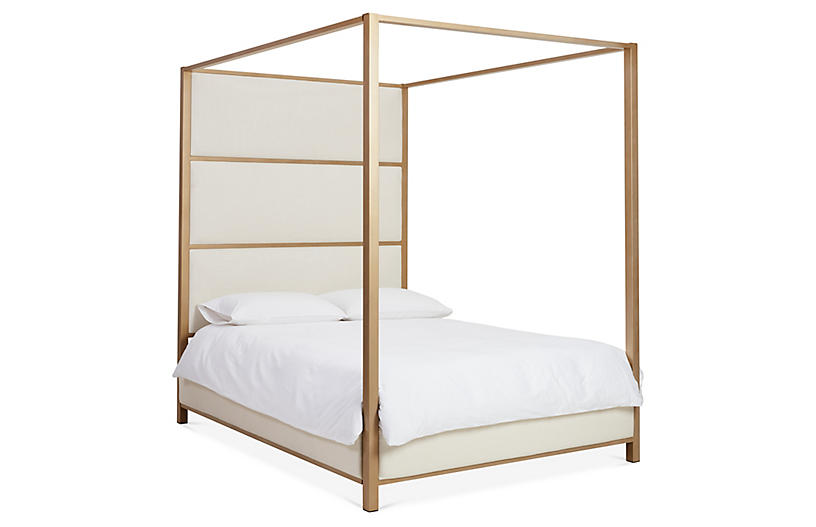 gold canopy bed twin