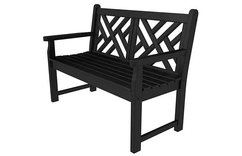 Chippendale Bench - Black - Polywood