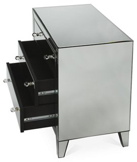 Mathus 3Drawer Nightstand, Mirrored One Kings Lane