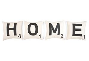 "Home" 16x16 Pillows, White