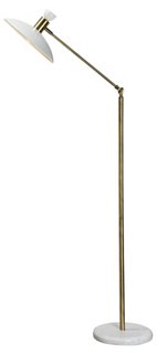 Troilus Floor Lamp - Polished Brass/White