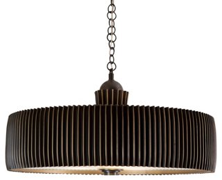 Crimp 3-Light Chandelier - Bronze - Global Views