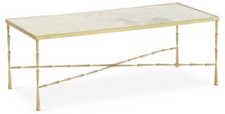 Spike Coffee Table with White Marble - Global Views