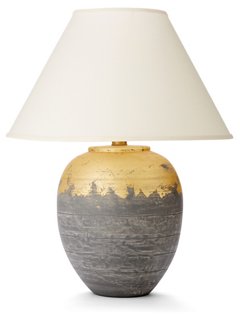 gray and gold lamp