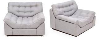 Gray Lounge Chairs,   Pair