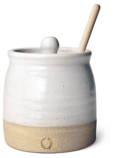 Beehive Honey Pot Set, Natural/White