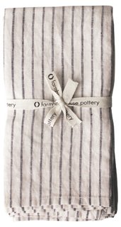 S/4 Washed Dinner Napkins, Natural/Black