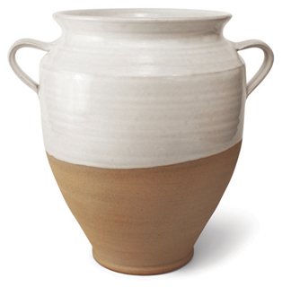 9" Confit Medium Jar, White/Natural