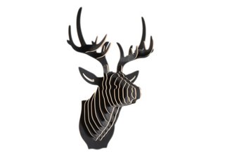Wooden Deer Head, Black
