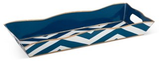  Vanity Tray, Chevron Navy 