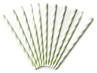 Set of 50 Green Straws