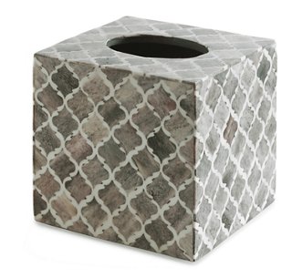 gray tissue box holder