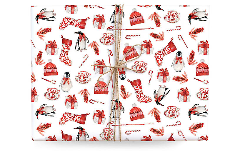 Set of 3 Penguins Gift Wrap - Lana's Shop