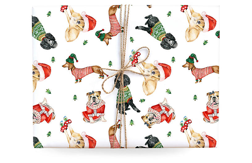 Set of 3 Holiday Dogs Gift Wrap - Lana's Shop