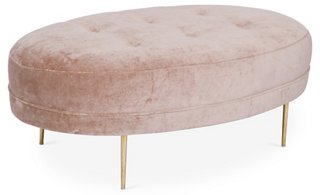 Avalon Ottoman - Linen Velvet - Kim Salmela