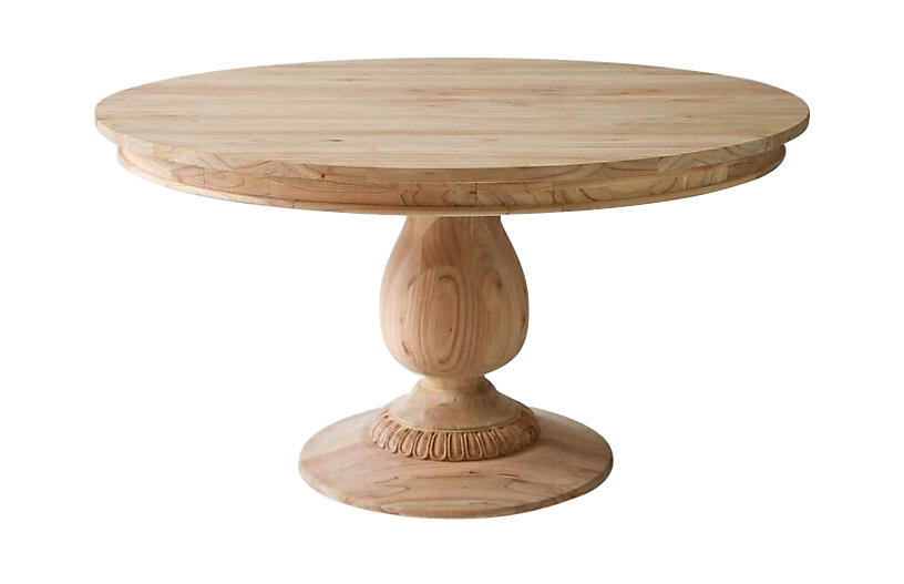 One Kings Lane For Charlotte Round, Wood Round Pedestal Dining Table