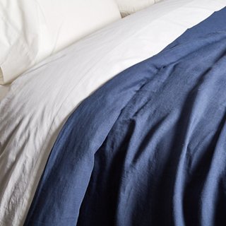 Matteo For One Kings Lane Washed Linen Duvet Cover Indigo One