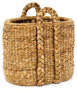 Oval Sweater-Weave Hearth Basket