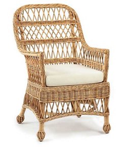 Vineyard's Wicker Accent Chair, Natural/White | One Kings Lane