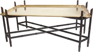 Faux-Bamboo Tray Cocktail Table