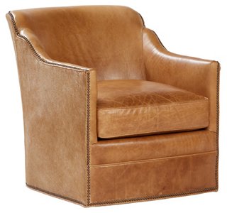 leather swivel glider